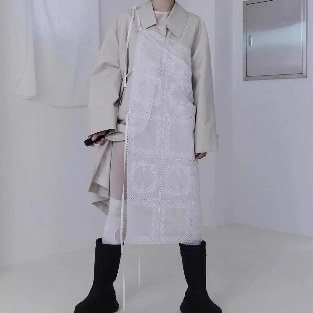 

Новая кружевная юбка с цветочной вышивкой Y2K, уличная одежда, ажурная юбка в стиле Харадзюку, прозрачная длинная юбка с высокой талией, джинсы