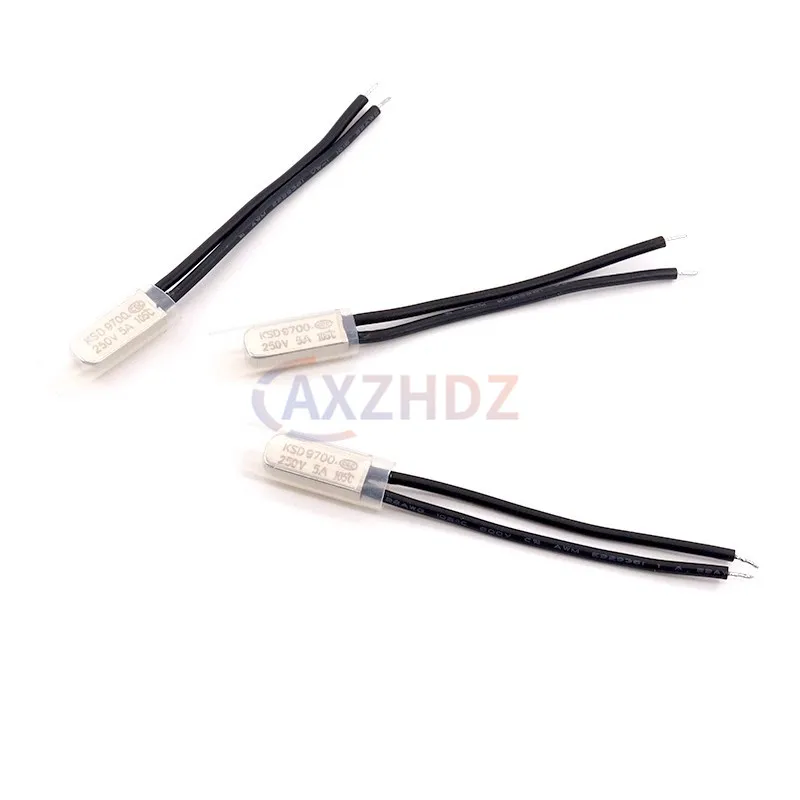2PCS KSD9700 5A250V 40-140 Degree Celsius Normally Closed Open Bimetal Disc Temperature Switch Thermostat Thermal Protector