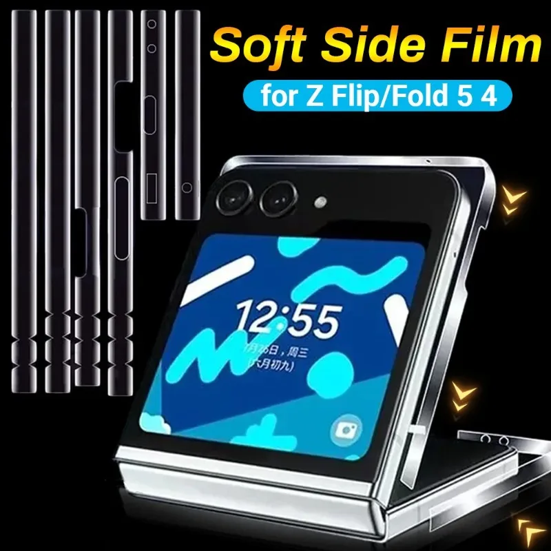 1/5 Sets Hydrogel Film for Samsung Galaxy Z Flip 5 4 Side Sticker Anti-scratch Protective Frame Film for Samsung Z Fold4 ZFold 5