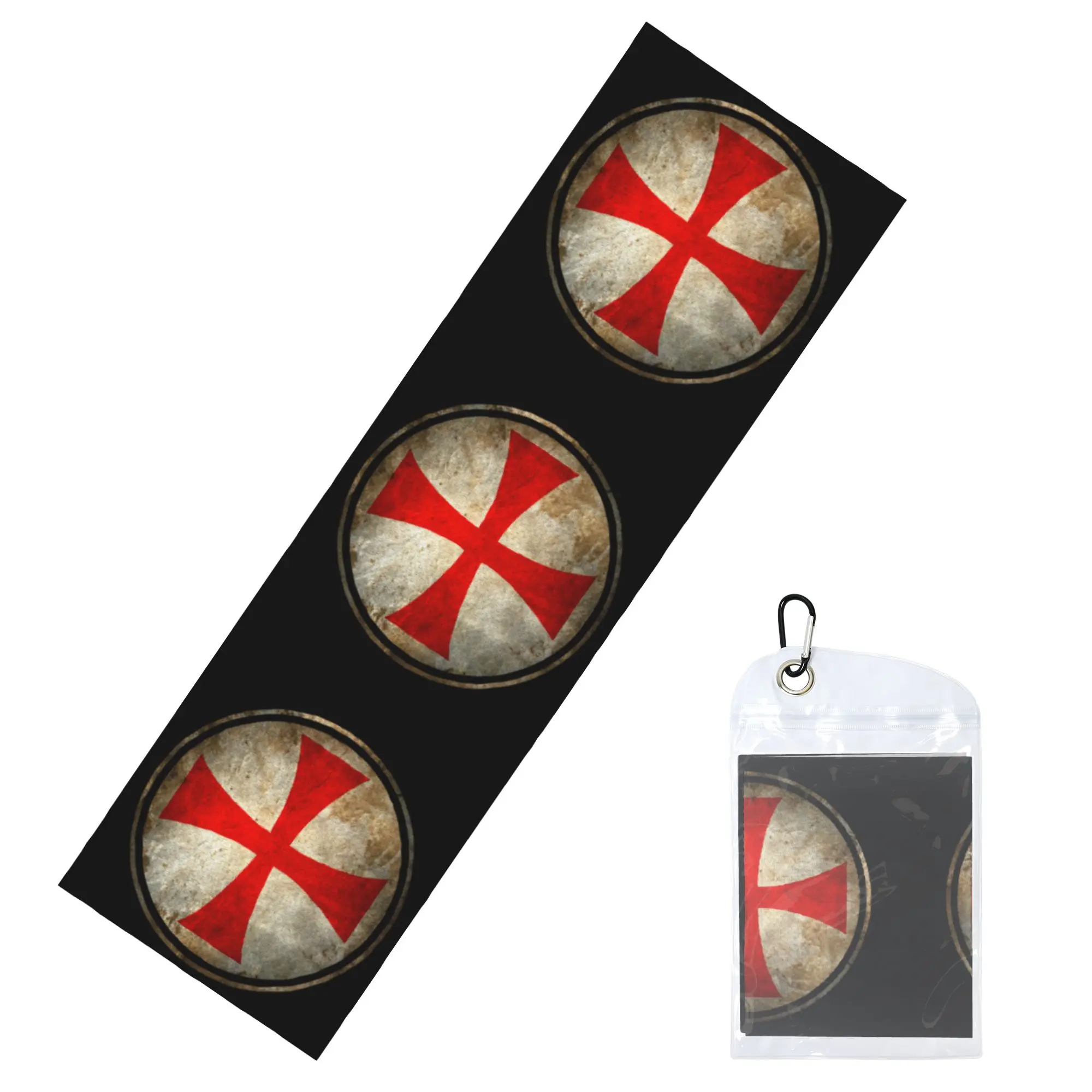 Templar Knight Jerusalem Cross Seal Medieval Warrior Symbol Cold Exercise Towel Fitness Running Activities Travelling Towels