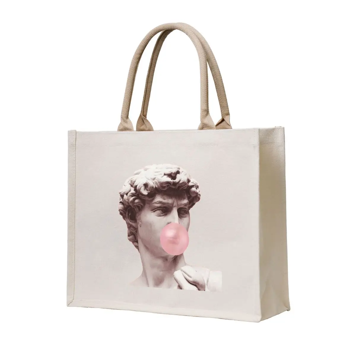

Greek Statue Chewing Gum Tote Bag Women's handbag Canvas Women bags Fabric bag