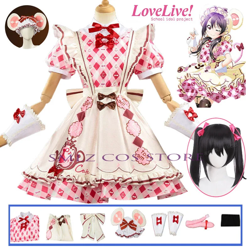 

2026 Nico Yazawa Cosplay Anime Live! School Idol Costume Nico Candy Cute Dress Hat Wig Set Party Play Outfit for Woman