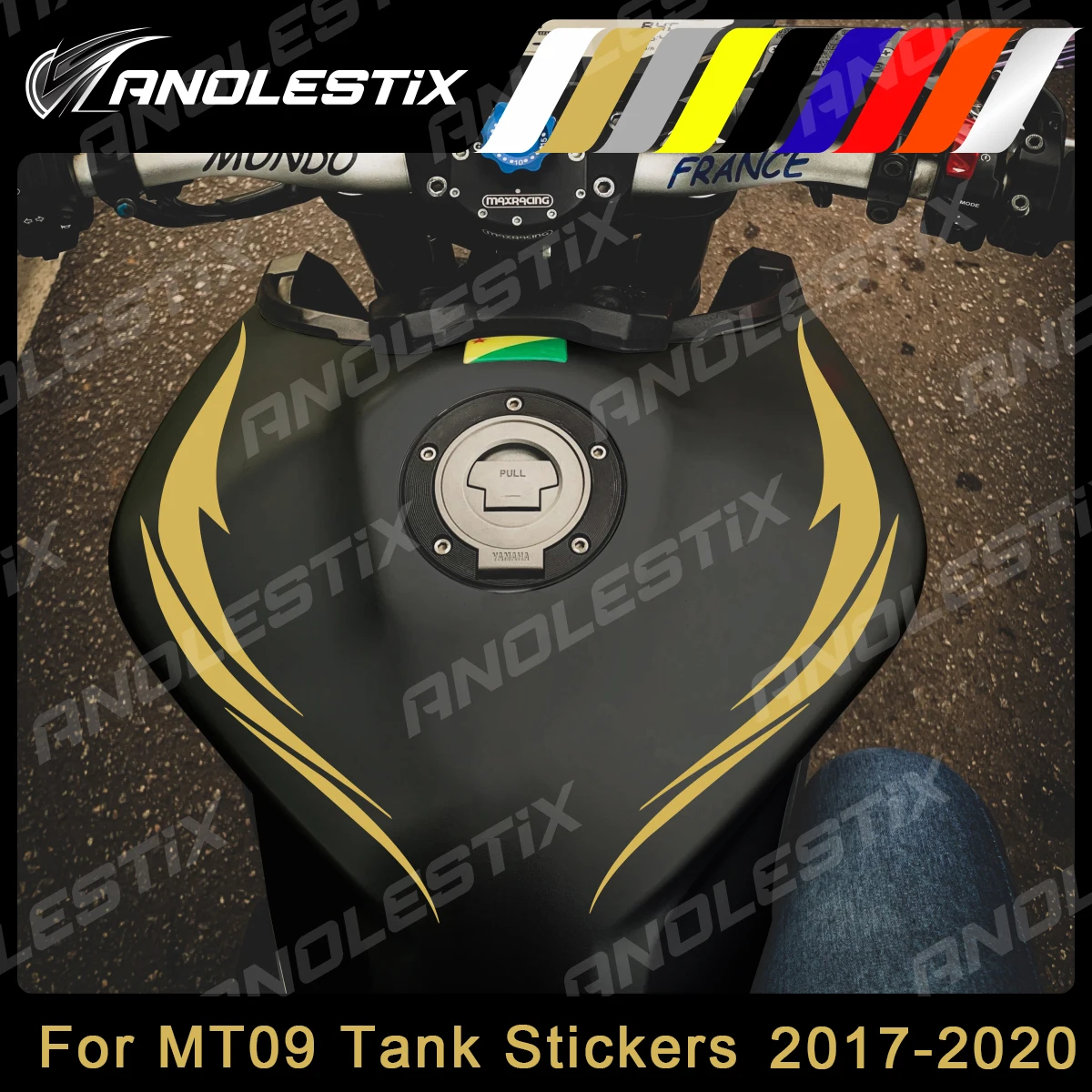 

AnoleStix Reflective Vinyl Motorcycle Stickers New Tank Curve Decals Logo For Yamaha MT09 MT-09 FZ09 FZ-09 2018 2019 2020