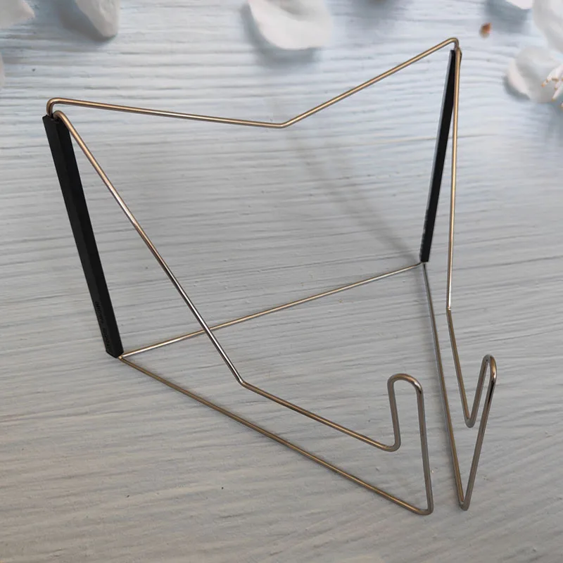 Steel Wire Portable Reading Frame Folding Bookend Music Stand Reading Book Holder Rack