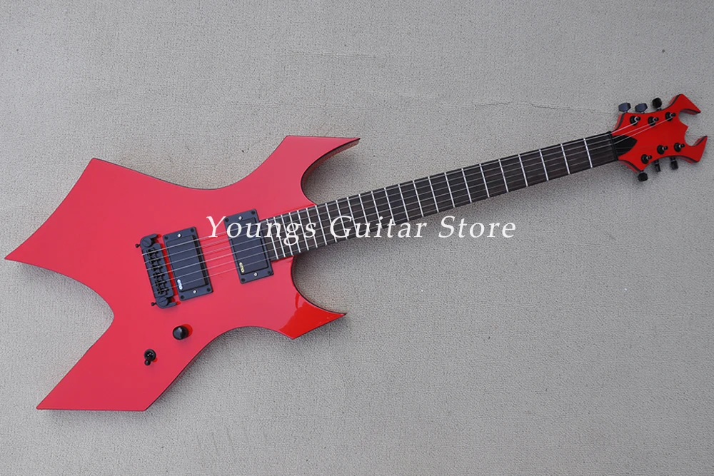 6 Strings Classic Metal Red Electric Guitar with Rosewood