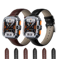 Calfskin Leather Strap for PGD Smart Watch 20mm 22mm Watchband for PGD SmartWatch Women Men Watch Accessories