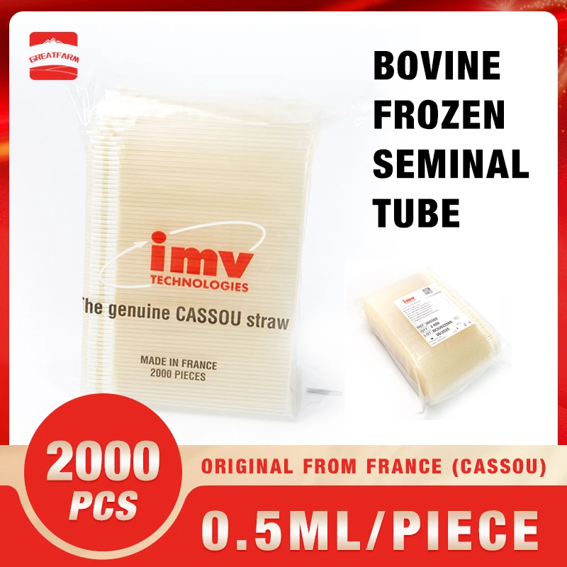 0.5ml Cattle Frozen Semen Fine Tube IMV Bovine Frozen Seminal Tube 2000 Pcs Cow Artificial Insemination Freezes Fine Tube Tool