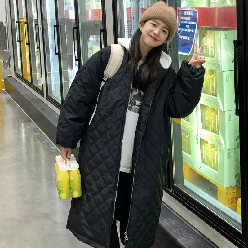 Cappotto imbottito in cotone Lingge femminile di media lunghezza 2022 inverno nuova versione coreana giacca imbottita Chic stile Hong Kong piumino imbottito