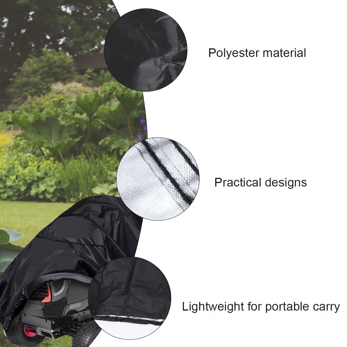 

Grass Machine Outdoor Cover Black Xl 183x137x117cm Waterproof Uv Rain Dust Wind Proof Protector for Garden Tool