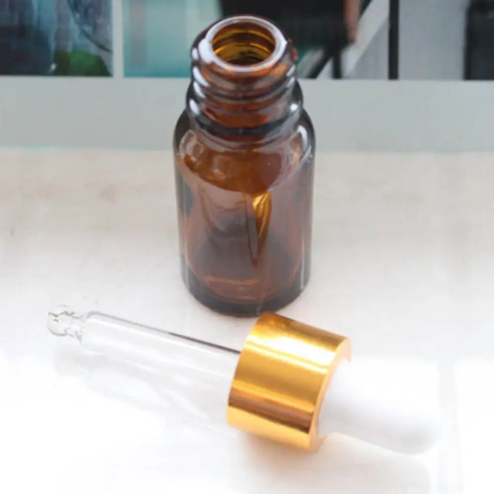 Essential Oil Bottle Amber Glass Reagent Liquid Pipette Bottle Eye Dropper Empty Dropper Bottle