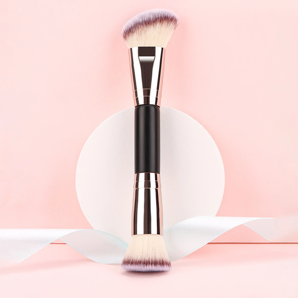 

Double head makeup brush long handle oblique foundation make-up brush eye shadow beauty brush