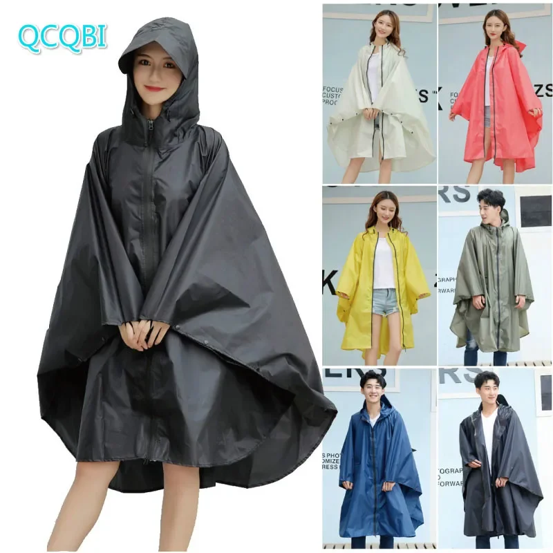 

Fashion Big Cap Hooded Rain Coat Women Outdoor rain jacket Waterproof Long Impermeable Rain Poncho Cloak for Hiking Climbing Cyc