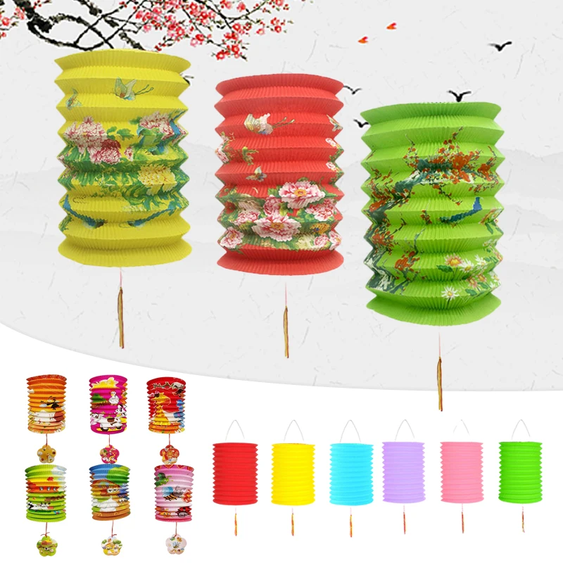 10/12Pcs Traditional Chinese Round Lanterns - Festival Hanging Decor for Oriental Restaurant, Wedding, Birthday Parties