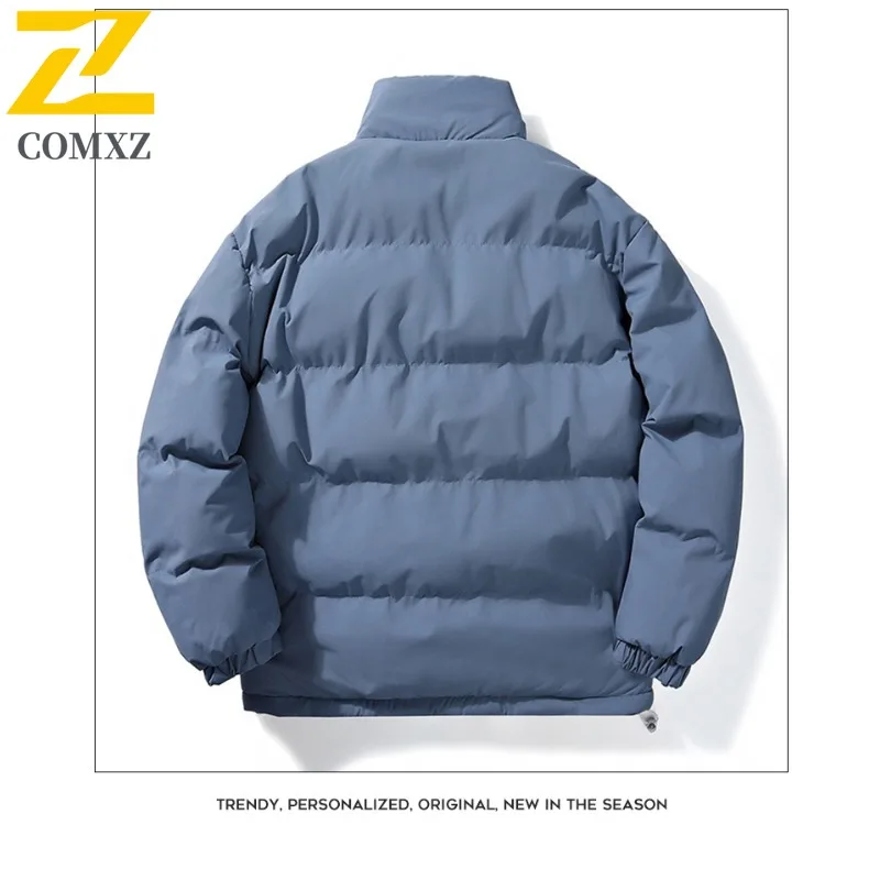 COMXZ Men Padding Coat Solid Color Stand Collar Outdoor Riding Lightweight Coat Travel Collar Cold Protection Winter Garment