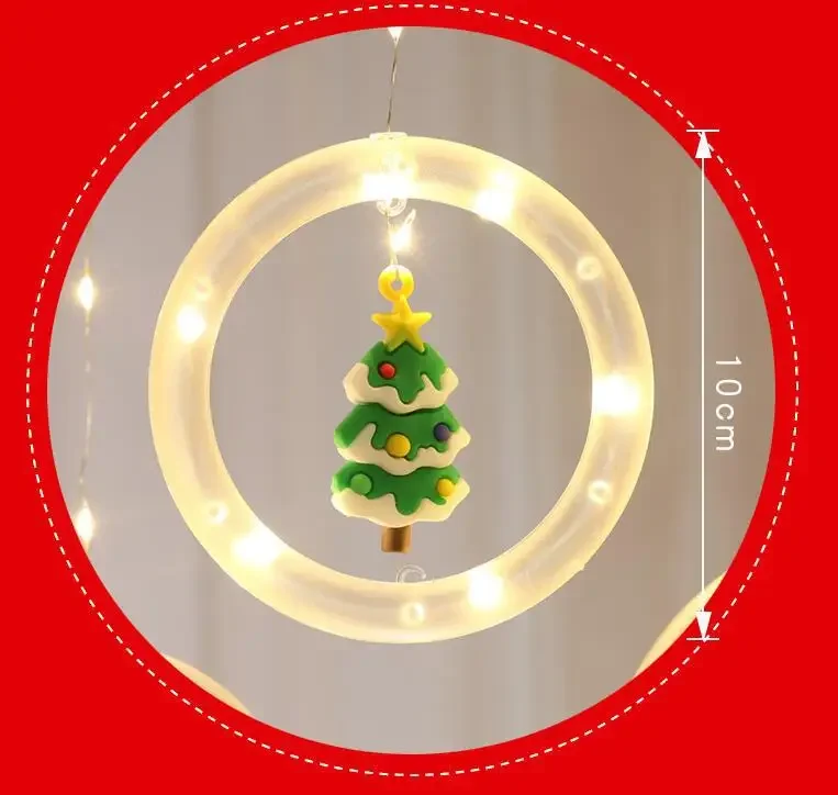 Рождественский декор, светодиодный светильник, гирлянда, кольцо, шнур, занавеска, гирлянда, подвесной атмосферный светильник, садовая комната, декор для двора, полоса света