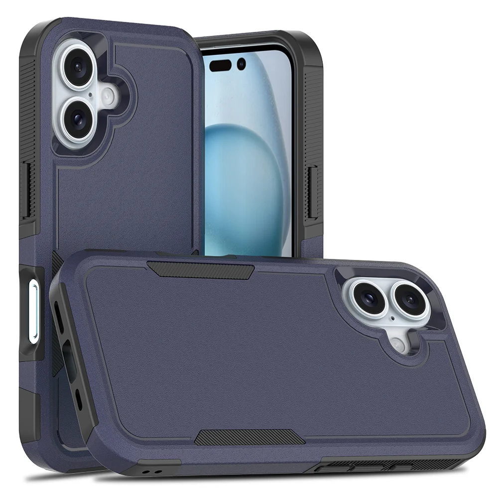 Stoßfeste Zweischicht-Schutzhülle für iPhone 18 17 16 15 11 12 13 14 Pro Max Luxuriöse Kontrastierende Panzerhülle mit Anti-Sturz-Schutz – Detail 10