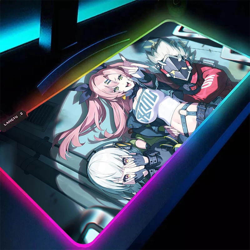 

LED Mouse Pad Gaming Accessories Gabinete Gamer PC Computer Zenless Zone Zero Desk Mat RGB Keyboard Pad Nicole Demara Mousepad
