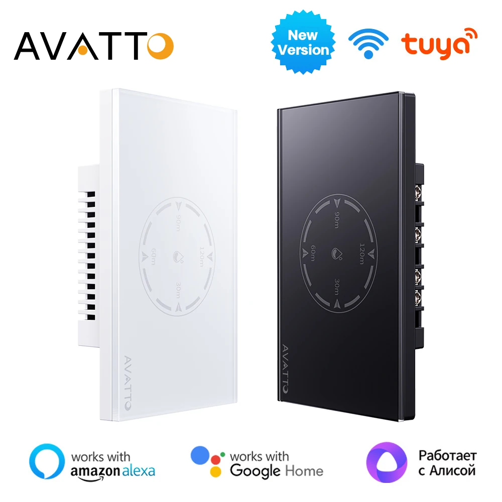 AVATTO Tuya WiFi Smart Boiler Switch 20A/4400W Water Heater Touch Panel Switch Countdown Timer Schedule For Alexa Google Home