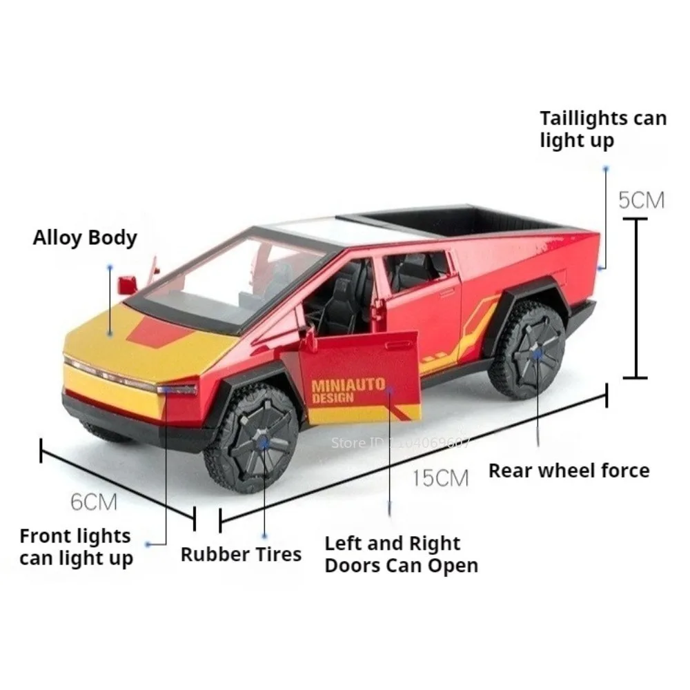 1:32 Miniatuur Pickup Truck Model Speelgoedauto's Legering Diecast Geluid Licht Deuren Geopend Trek Rubberen Banden Jongens Educatief Speelgoed