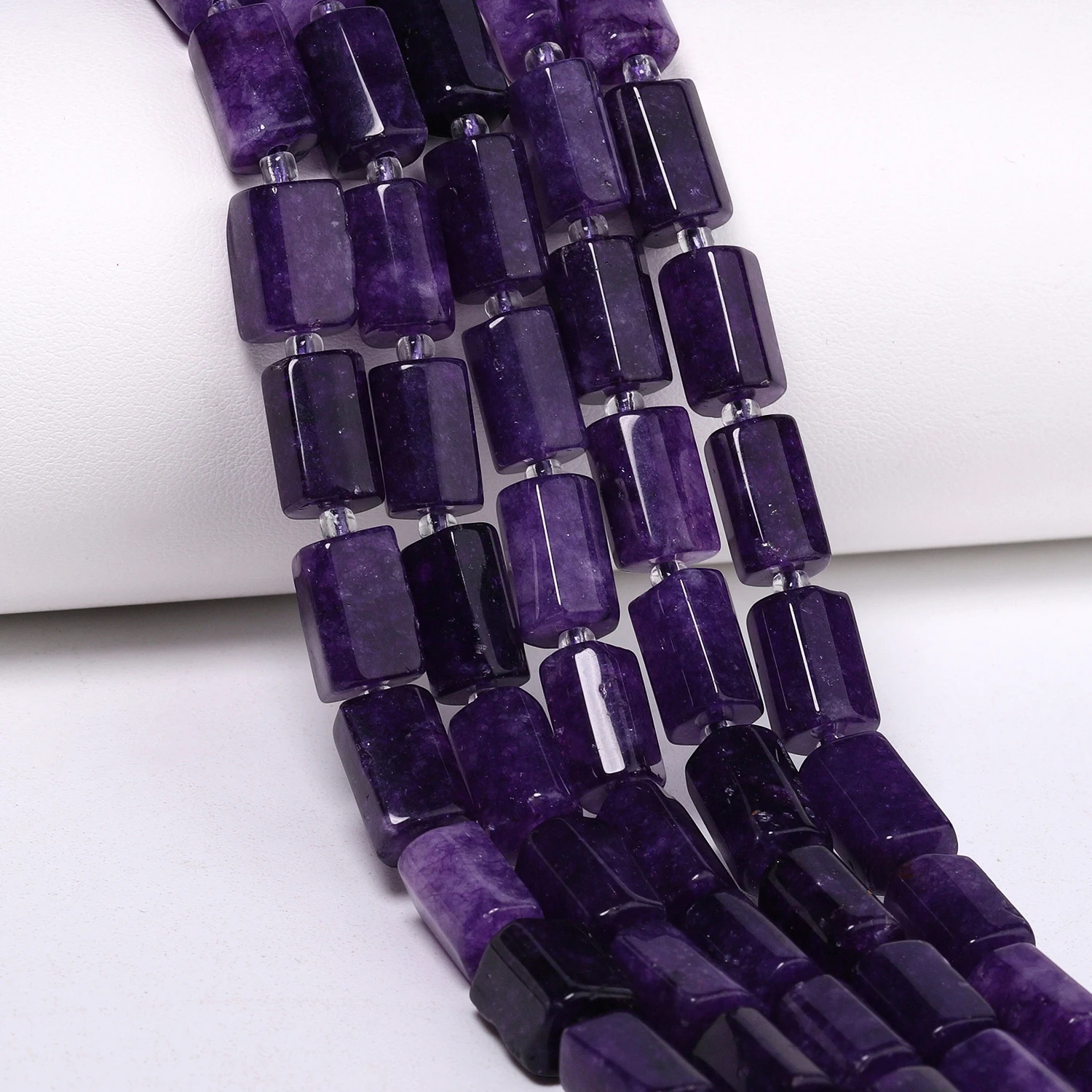 8x12mm Irregular Column Natural Stone Purple Amethyst Beads Tube Spacer Beads for Jewelry Making DIY Bracelets Accessories
