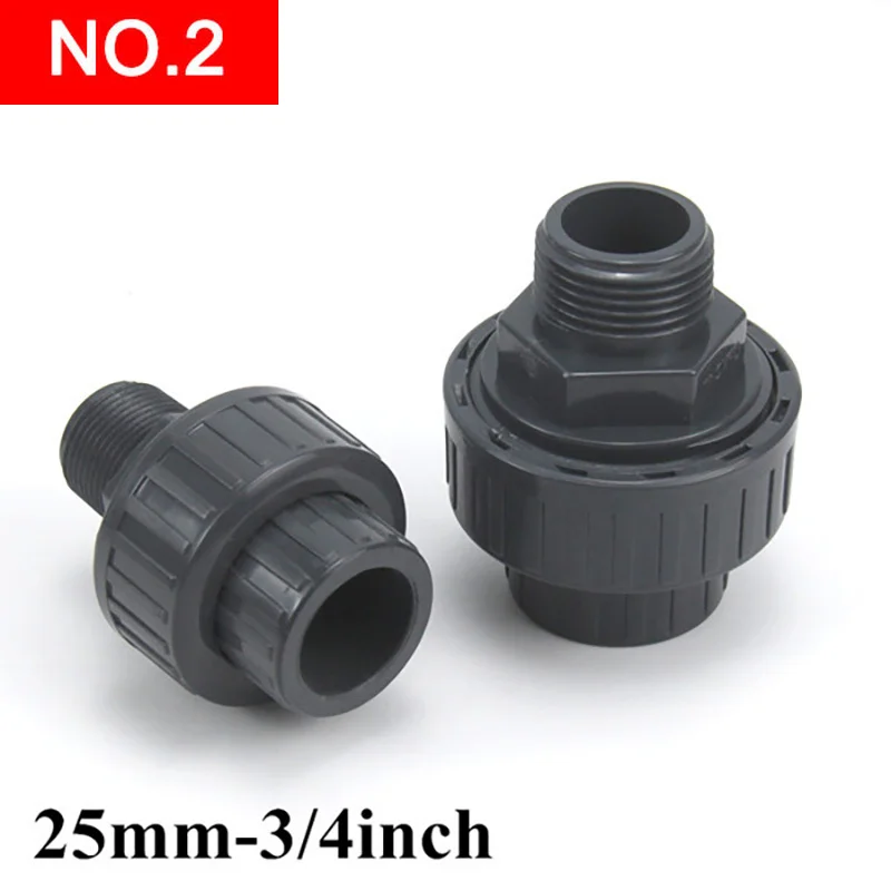 Male Thread Union Water Pipe Connector Plastic Tube Adapter Garden Irrigation Fittings 1 Pcs