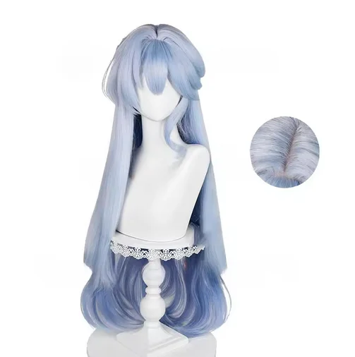 Honkai Star Rail Robin Cosplay Peruca Sintética Longa Azul Gradiente Peruca Cosplay Jogo Perucas Cosplay Resistente ao Calor Perucas ROBIN