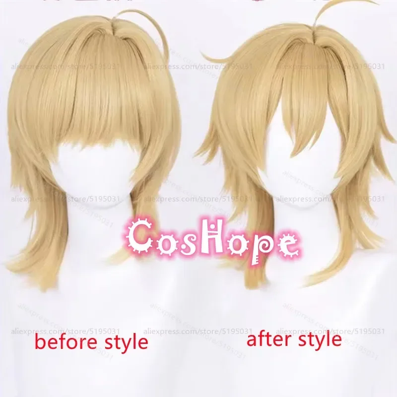 Hakaze Kaoru Cosplay Wig 40cm Short Linen Golden Wig Cosplay Anime Cosplay Wigs Heat Resistant Synthetic Wigs