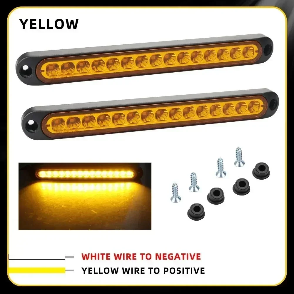 2pcs 12V/24V Third Brake Light Assembly, Multi-Position Rear Warning Lamp for Truck Trailer Commercial Vehicles