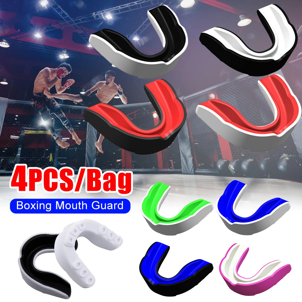 4 قطعة تدريب القتال حامي الفم الملاكمة اللثة درع الرياضة واقي الفم كرة القدم المصارعة الملاكمة حماية الأسنان حارس الأسنان #1