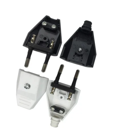 2pcs Rewirable European Plug 250V 2.5A CE 2 Pin Wireless Male Plug For DIY Power Cord