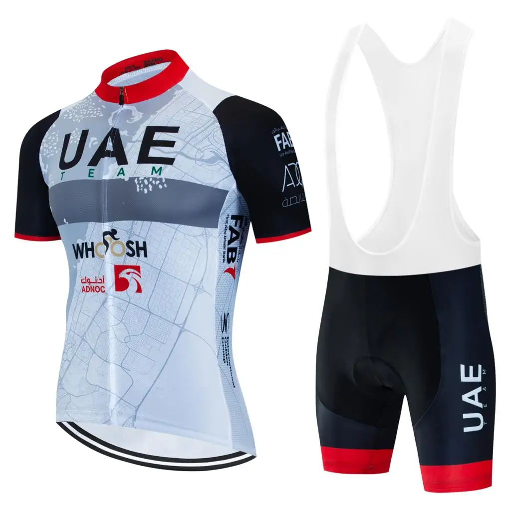 UAE 여름 통기성 사이클링 저지 세트, MTB 의류, 자전거 턱받이 바지, 자전거 레이스 운동복, 2024 신제품