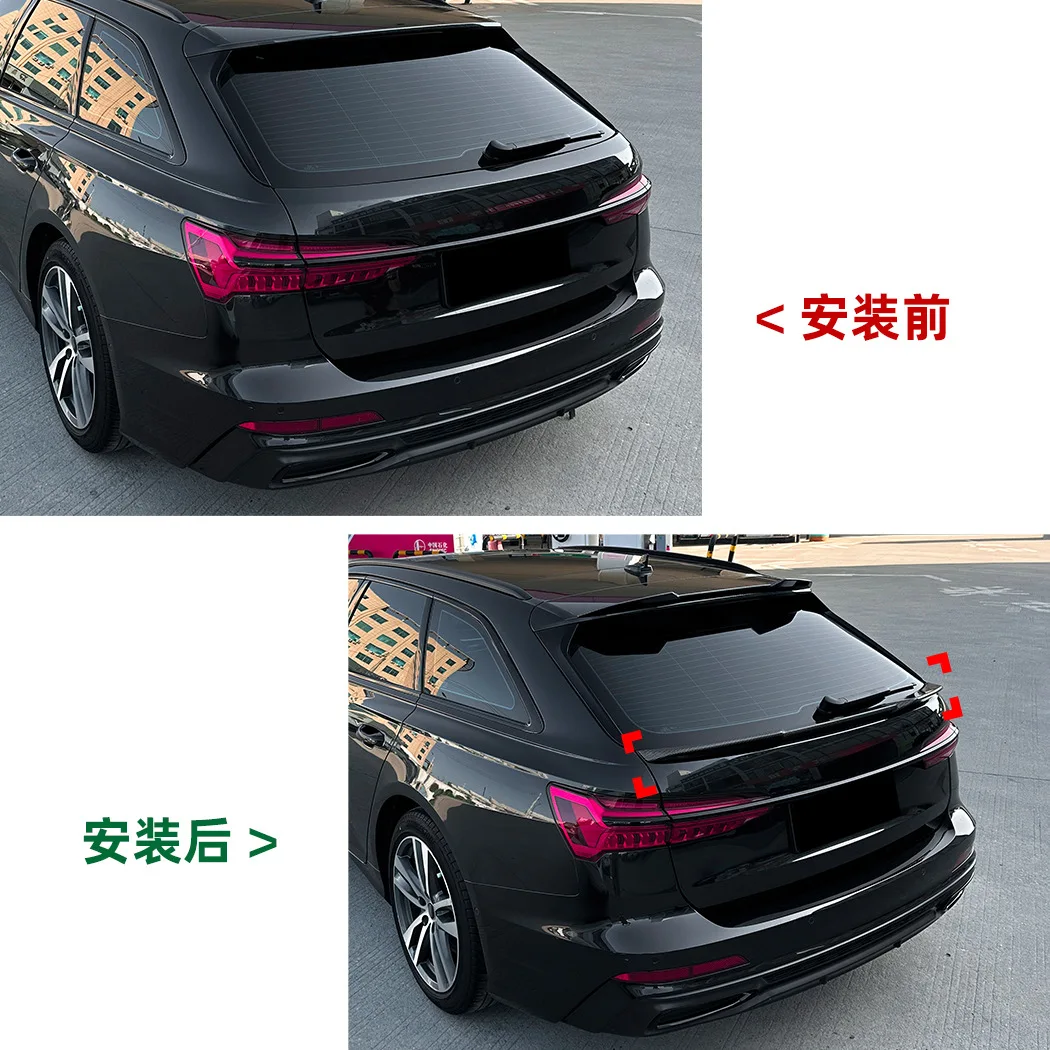 2019-2024 Car Roof Spoiler Rear Trunk Spoiler Top Wings ABS Body Kits Exterior Modification Parts FOR Audi A6 C8 Avant Sline