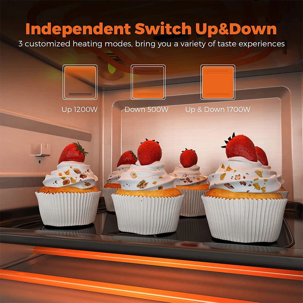 BioloMix 15L Air Fryer 1700W Dual Heating Toaster Rotisserie and Dehydrator 11-in-1 Countertop Stainless Steel Oven