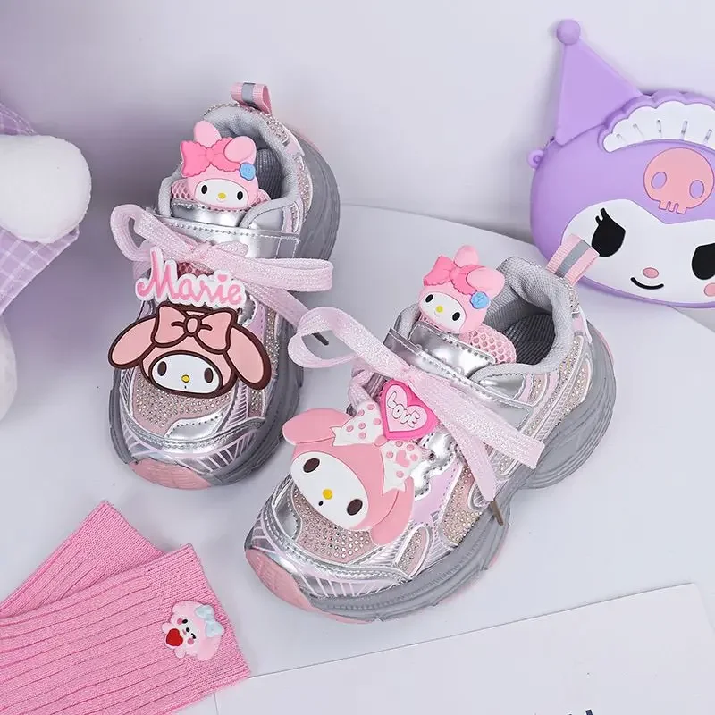 Girly Heart Kawaii Sanrio Anime My Melody Princess Children Casual Shoes Spring Autumn Cute Cartoon Soft Sports Sneakers Gifts