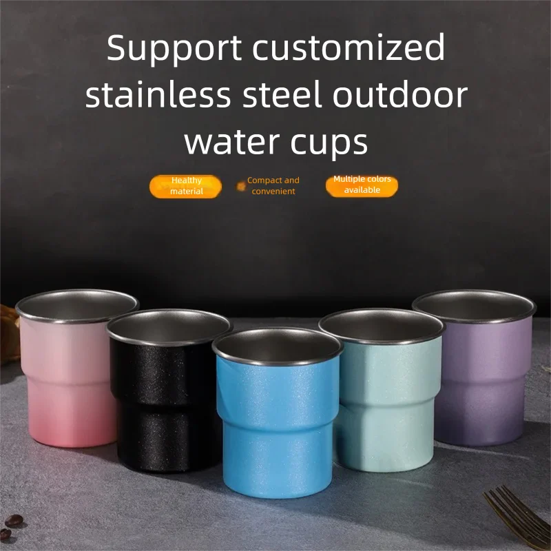 Customizable 304 Stainless Steel Coffee Mug, Outdoor Camping Coffee Mug, Water Cup, Summer & Winter Drinking Ware, Gift