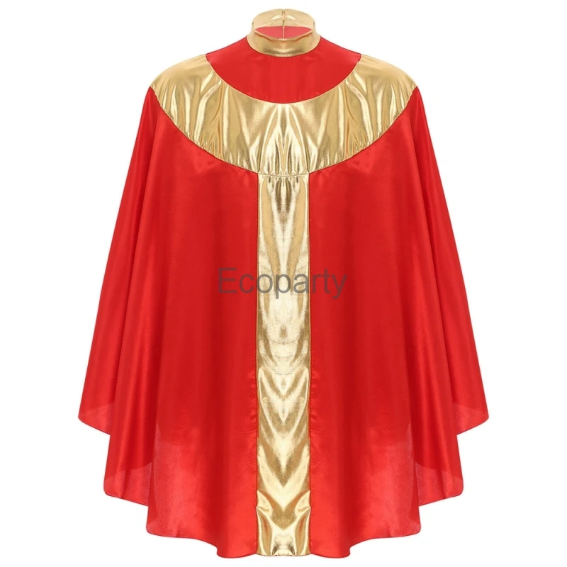 Neue Halloween Erwachsenen mittelalter lichen Retro Priester Mönch langes Kleid Männer Frauen muslimischen Missionar katholischen Chor Robe Pastor Priester Kap Robe