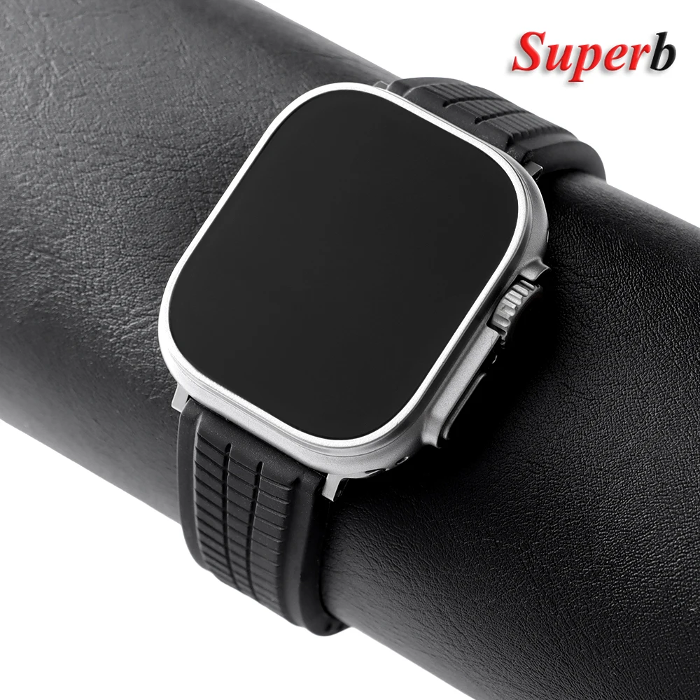 Pulseira de silicone para apple watch 46mm 45mm 44mm 42mm pulseira esportiva para iwatch ultra 2 1 49mm série 10 9 8 7 6 5 se correa pulseira