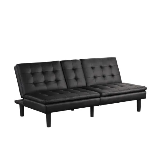 Modern futon sofa bed, adjustable modular design, environmentally friendly features, built-in USB charger, foldable table