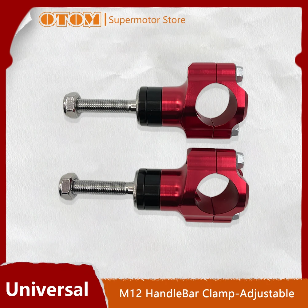 Motorcycle Accessories M12 Handlebar Clamp CNC Aluminum Alloy Adjustable 1 1/8\