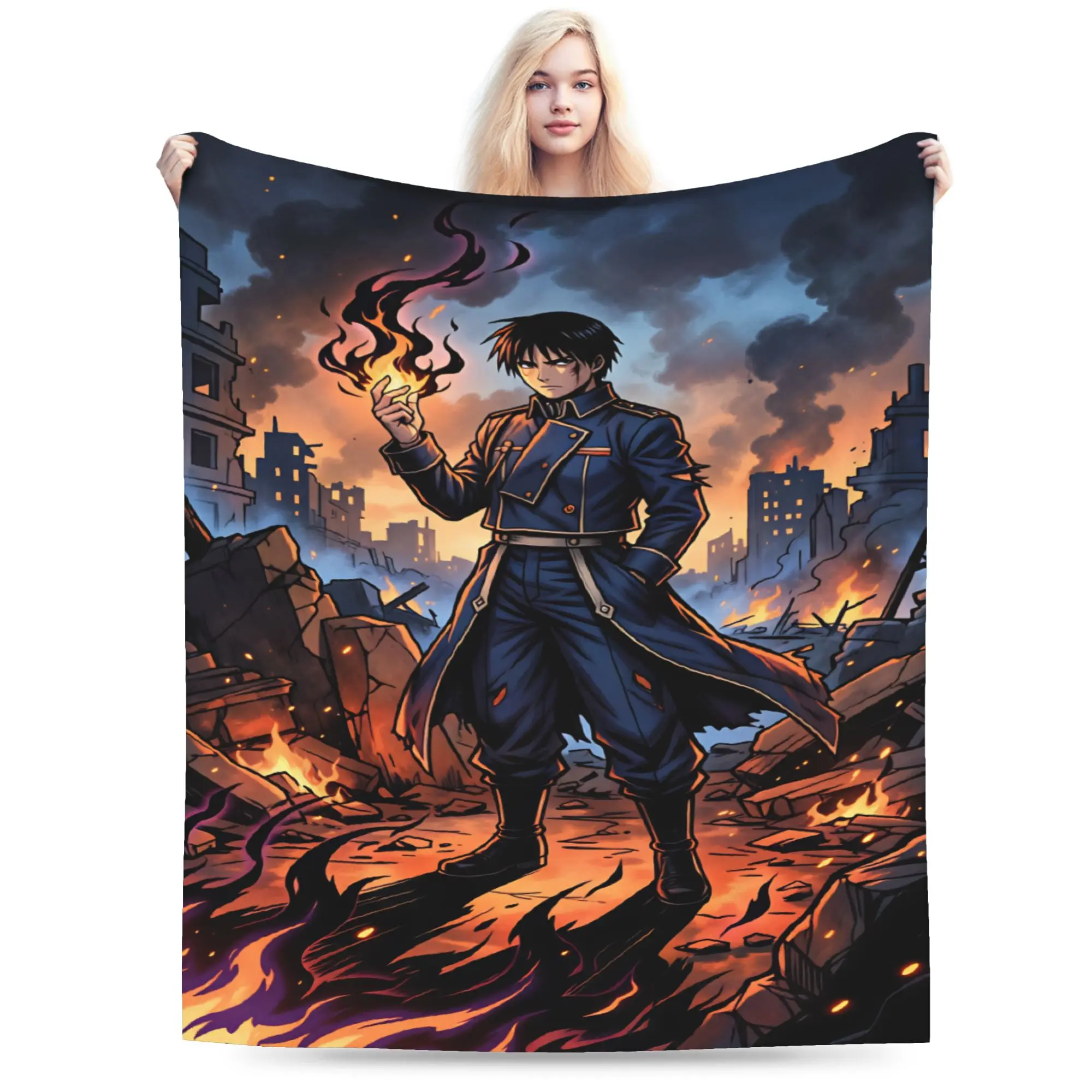 Super Soft Blanket Travel Office Roy Mustang Bedding Throws Casual Fullmetal Alchemists Bedspread For Couch Bed