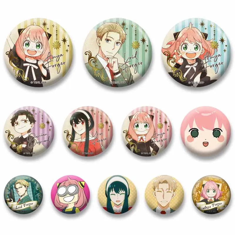 Anime SPY F-FAMILY Enamel Brooch Custom Anya Yor Loid Forger Cartoon Brooches Handmade Snap-in Pins Jewelry Gift for Kids Friend