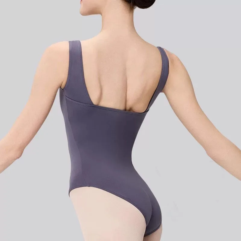 Ballet Dance Leotard Adult Wide shoulders Practice Team Gymnastics Dancing Bodysuit Women Lace-neck vest Yoga Ballet Leotard