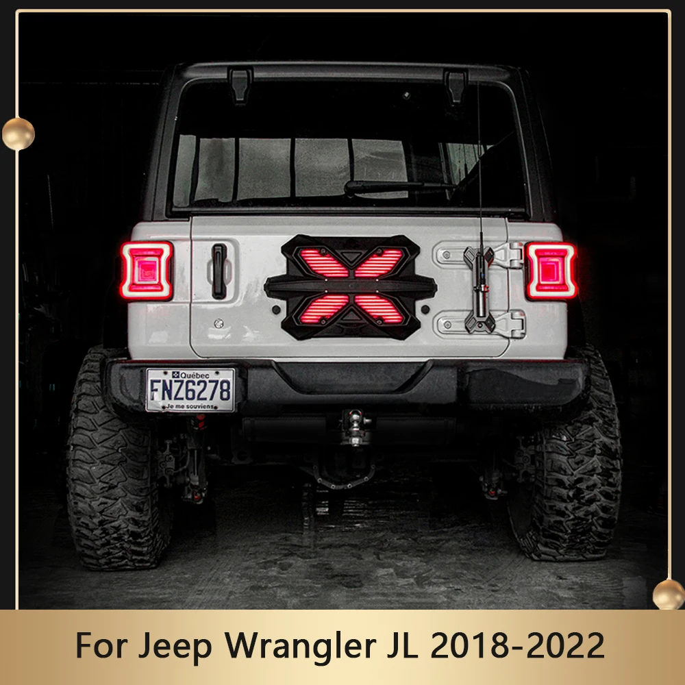 

ABS Toolbox Schoolbag Spare Tire Tailgate Sealing Plate With Brake Light For Jeep Wrangler JL 2018-2022 Tail Door Trim Panel