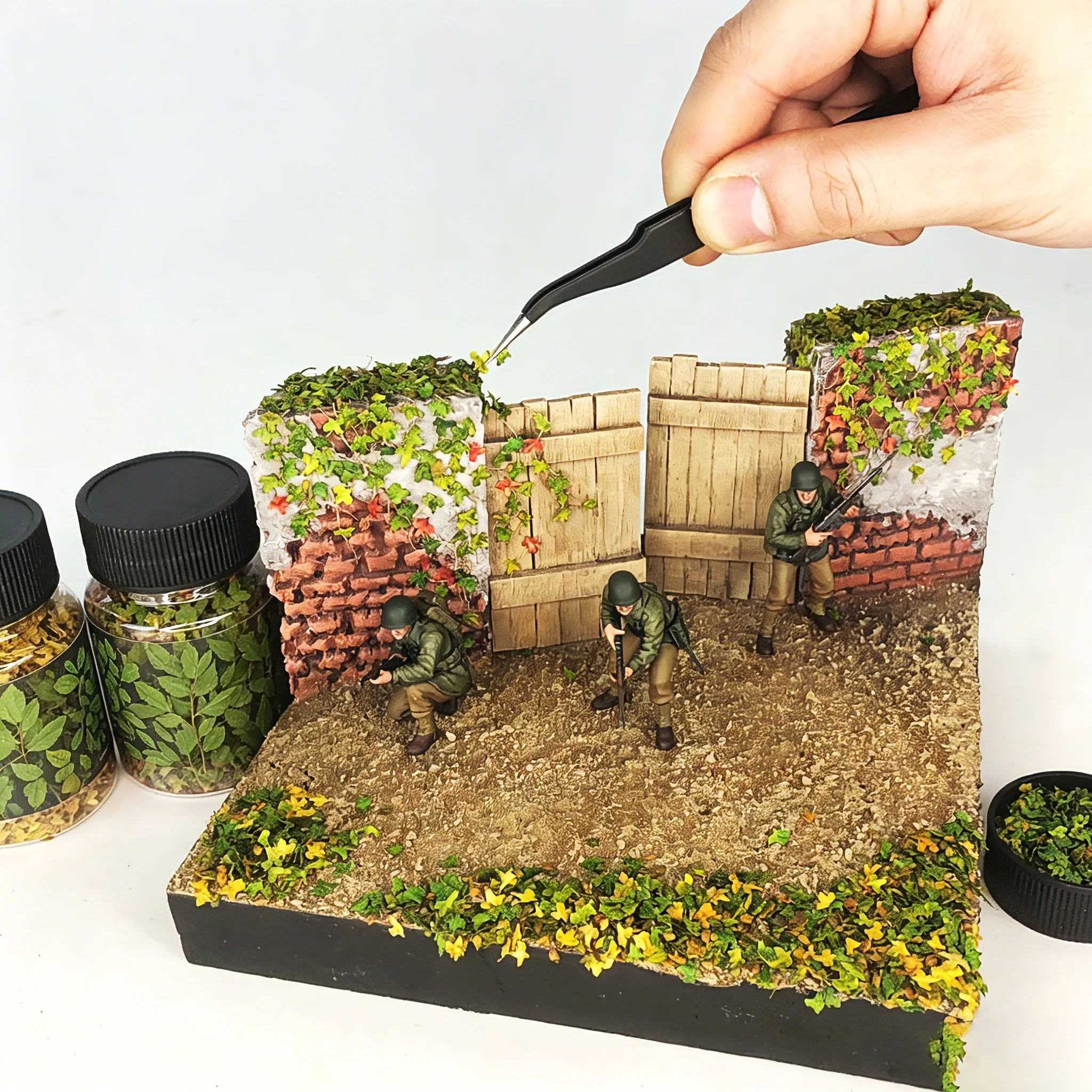 56ML DIY Modellbausätze Simulierte Bunte Baumblätter für Sandtisch-Pflanzenlandschaft Diorama-Zubehör – Detail 9