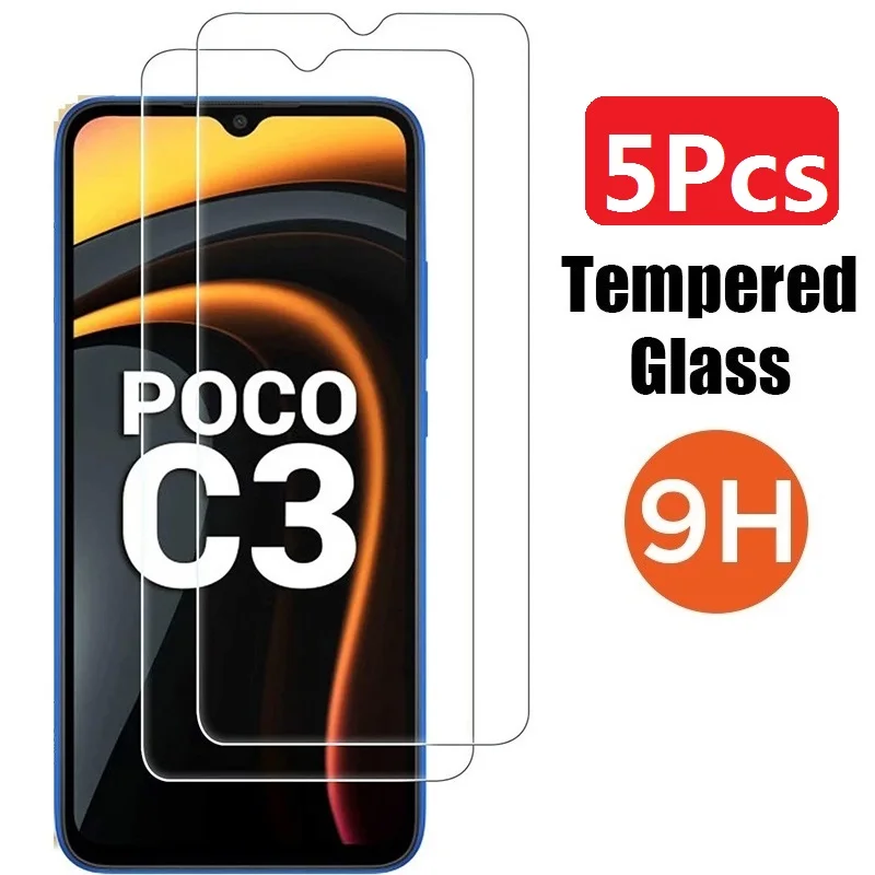 

5Pcs HD Tempered Glass For Xiaomi Poco F7 X6 5G X5 X4 X3 C3 Nfc Pro Ultra Screen Protector