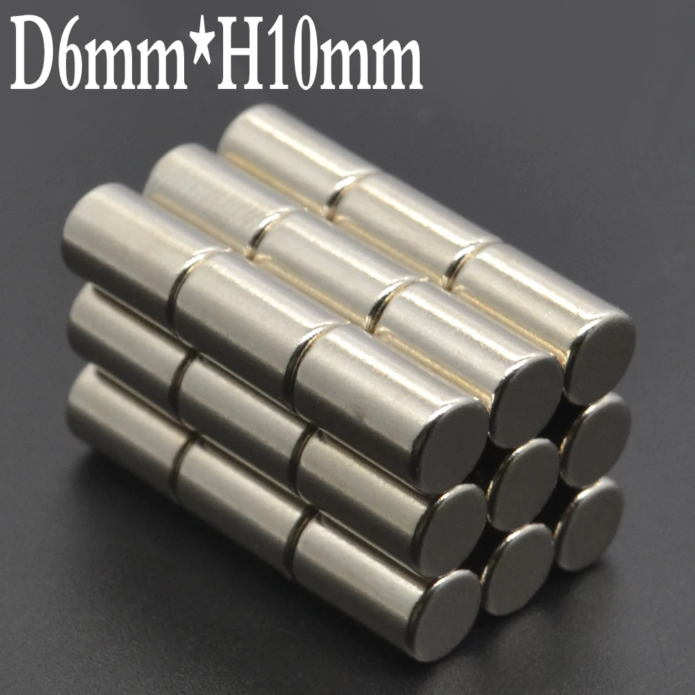 1~1000PCS 6x10 Search Minor strong Magnet 6mm x 10mm Bulk Small Round Magnet 6x10mm Neodymium Magnet Disc 6*10 electro magnetics