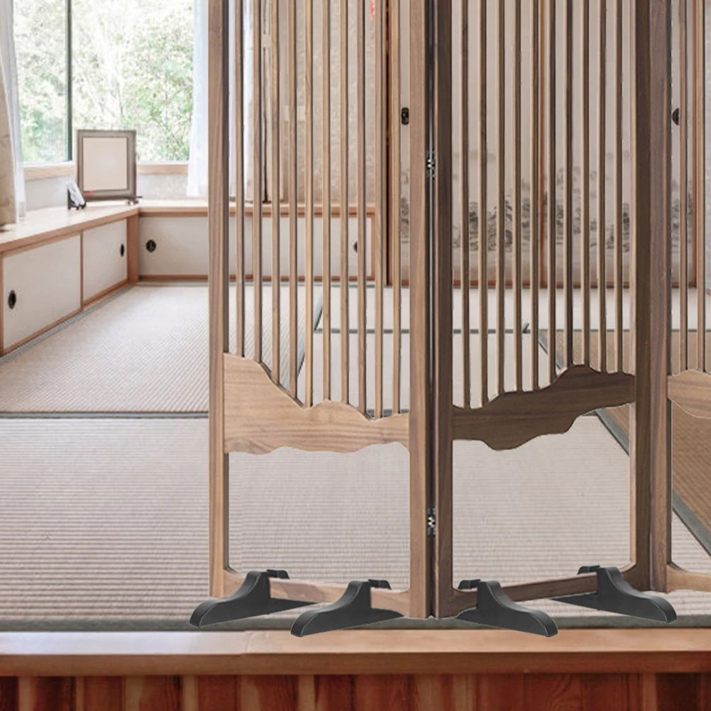 Podstawa do parawanu działowego, czarna, plastikowa, do biura, domu, dekoracja, przegroda przestrzeniowa, solidne nóżki, panel prywatności, uchwyt podtrzymujący.