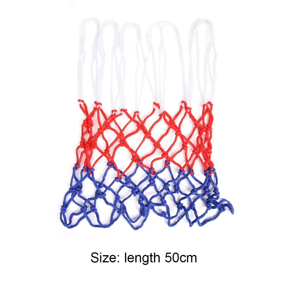 Баскетбольное кольцо Корзина Спорт на открытом воздухе Баскетбольная сетка на обод Стандартная баскетбольная сетка Всепогодная трехцветная спортивная развлечения