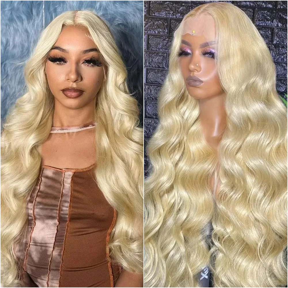 

Парик из натуральных волос 220 Density Body Wave HD Transparent 13x6 Lace Frontal 613 Blonde, 13x4 Lace Front, бразильские парики для женщин, 40 дюймов
