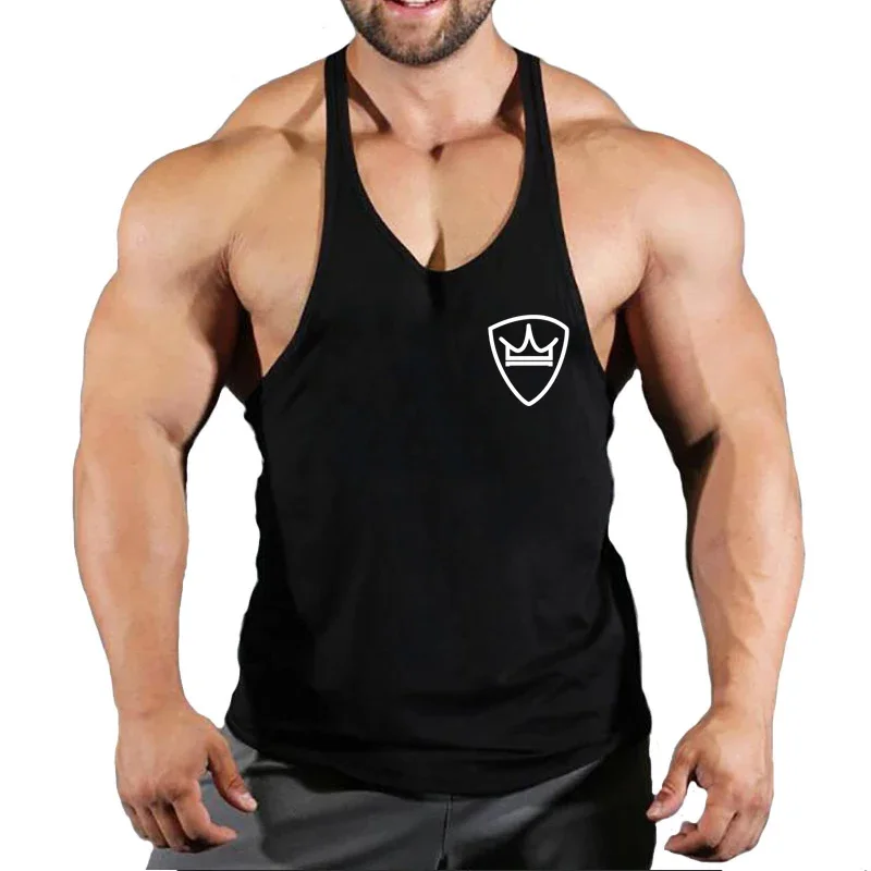 Fitness Vest Muscle Fashion Gym Men's Top Cotton Sleeveless Bodybuilding Vest Sports Comfortable Loose Training Clothing
